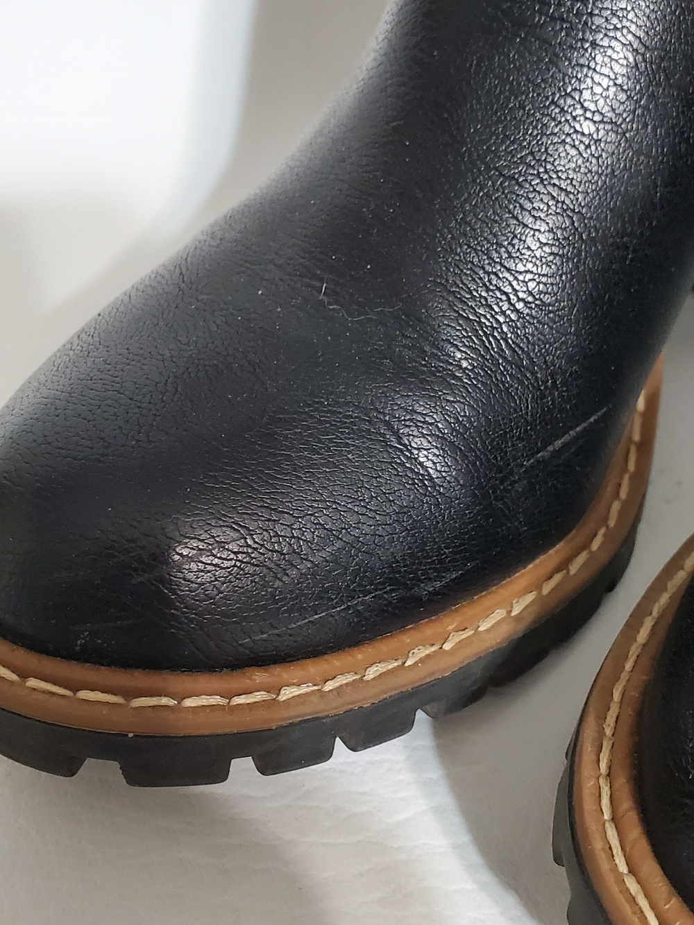 Sun + Stone Black Knee-High Block Heel Boots with Buckle Detail Size 5 - Picture 2 of 10